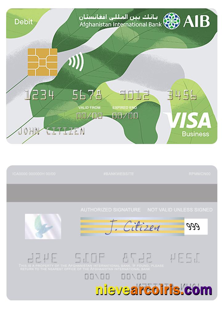 Afghanistan international bank visa business debit card